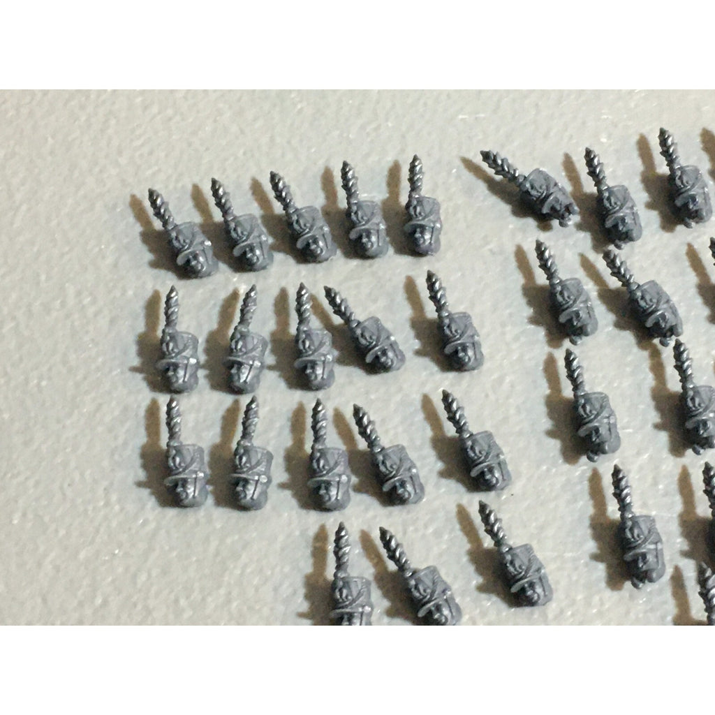 A23033 WARGAMES ATLANTIC HEADS NAPOLEONIC FANCY HATS & GASMASK MM BITS LOT MINIS