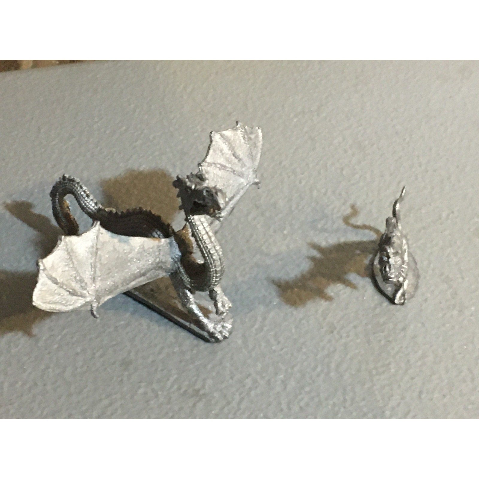 A34030 UNKNOWN METAL MINIATURES DRAGON & RIDING LIZARD TABLETOP RPG