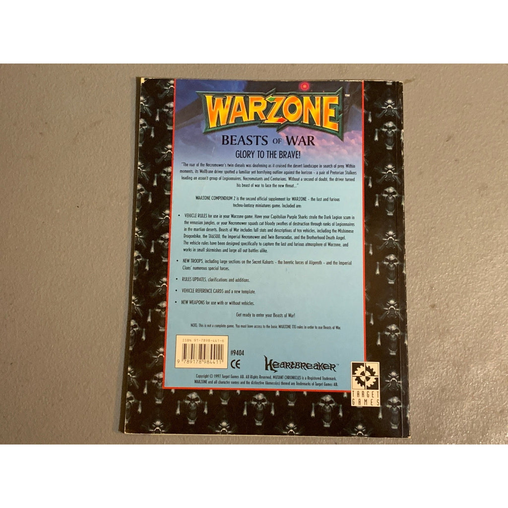 A31650 WARZONE MUTANT CHRON HHG ARMY BOOK PLAYED COMPENDIUM VOL. 2 BEASTS OF WAR