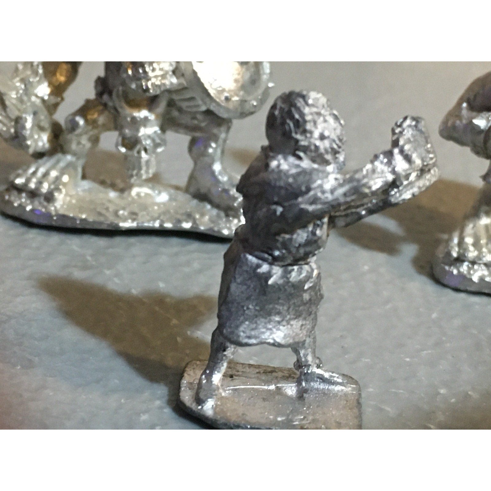 A32870 UNKNOWN METAL MINIATURES 4 PK ORC HUMAN DWARF WARRIOR TABLETOP RPG