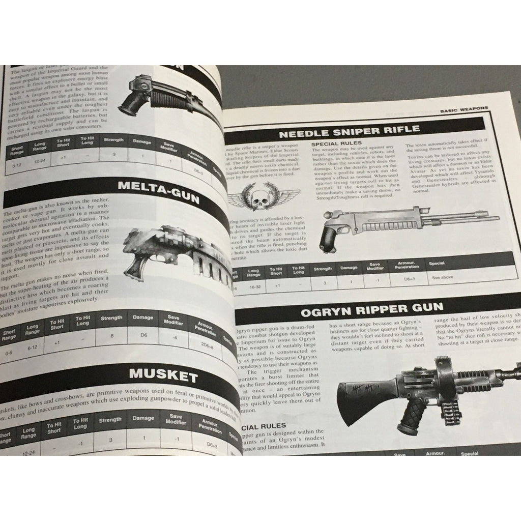 BOOK GAMES WORKSHOP WARHAMMER 40K 1993 WARGEAR 2ND ED SUPPLEMENT SB USED