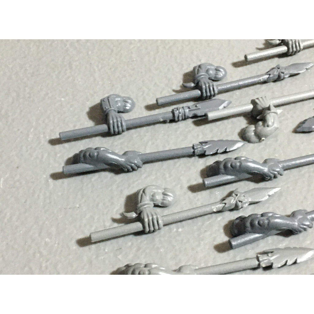 A22608 WARHAMMER FANTASY ORCS & GOBLINS BITS LOT ORC BOYZ SPEARS GAMES WORKSHOP