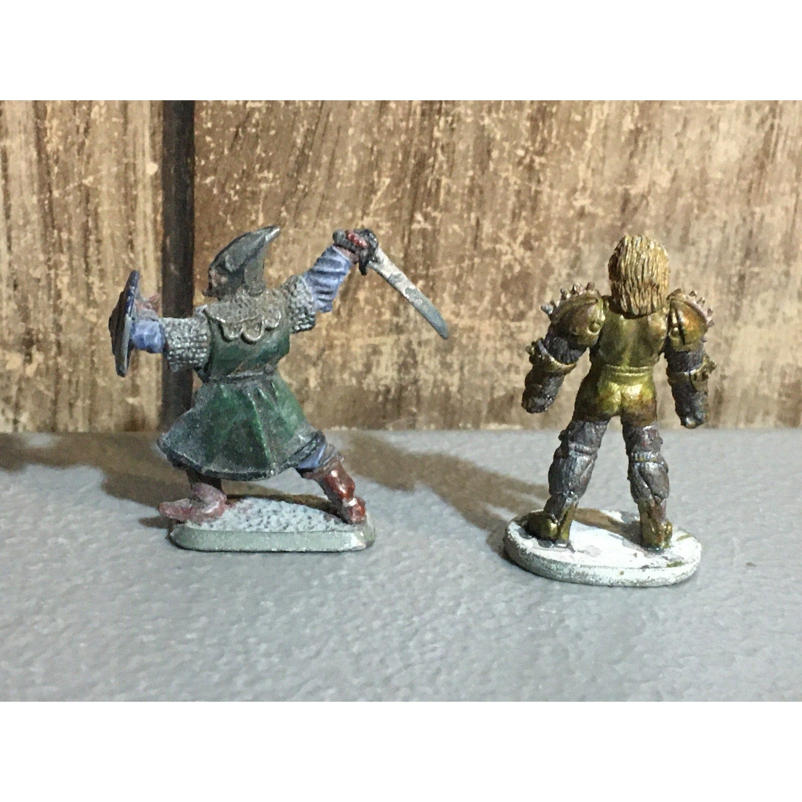 A32085 UNKNOWN METAL 2 PK MINIATURES FANTASY HUMAN SOLDIER WARRIOR
