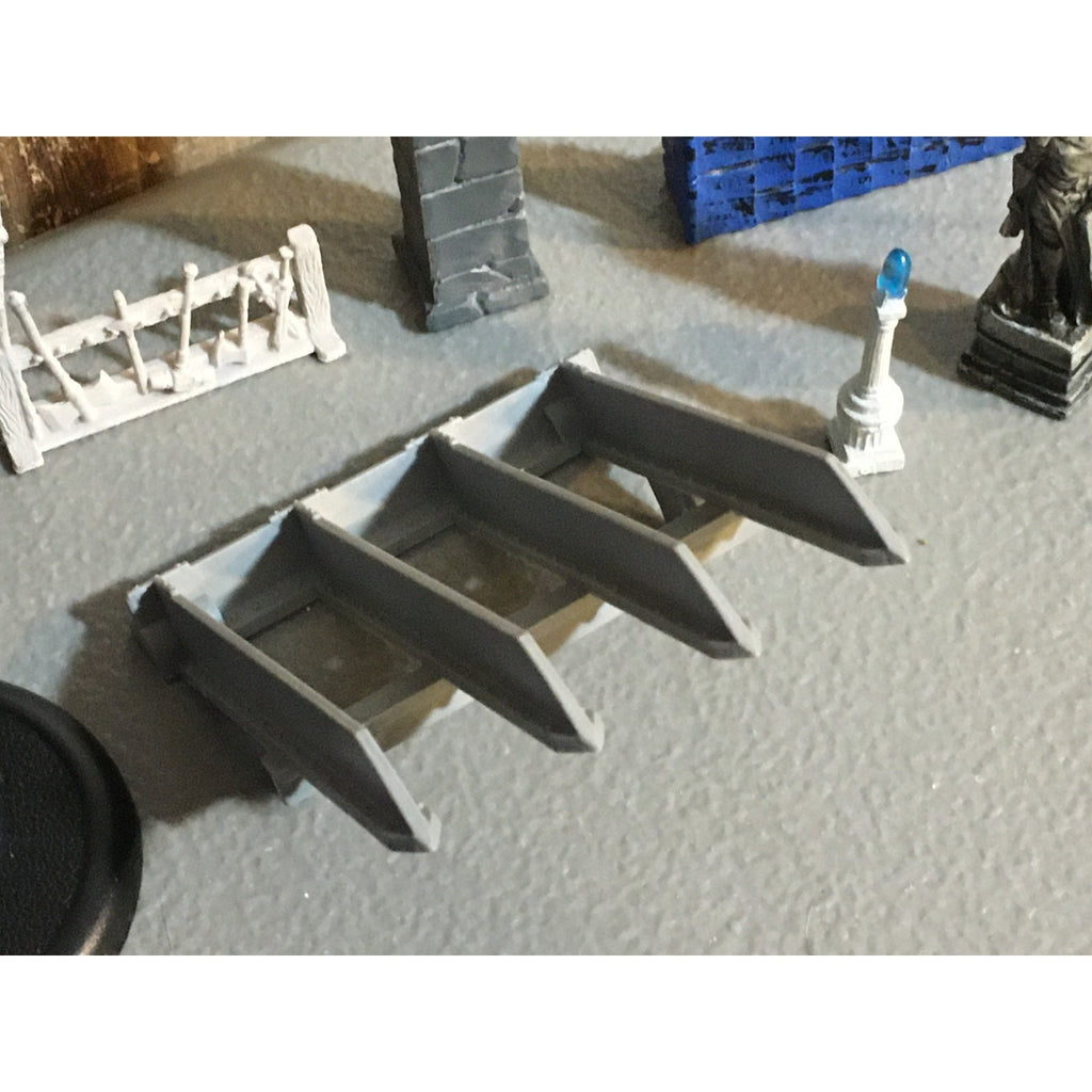 A32576 UNKNOWN MINIATURES PLASTIC TERRAIN LOT STATUE WEAPON RACK WALL LAMP POST