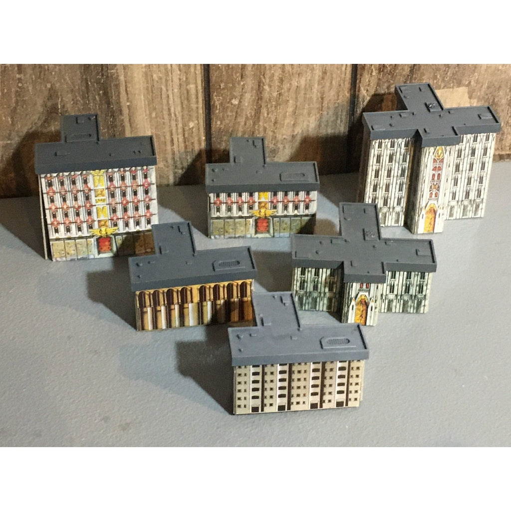 A31673 WARHAMMER EPIC 40K TERRAIN BUILDINGS PLASTIC & CARDSTOCK 6 PK