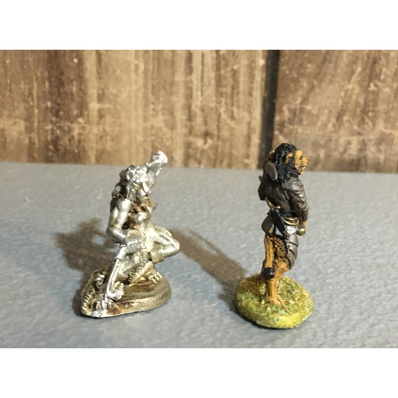 A24862 UNBRANDED METAL TABLETOP OLD OOP D&D FANTASY CATFOLK WARRIORS MINIATURES
