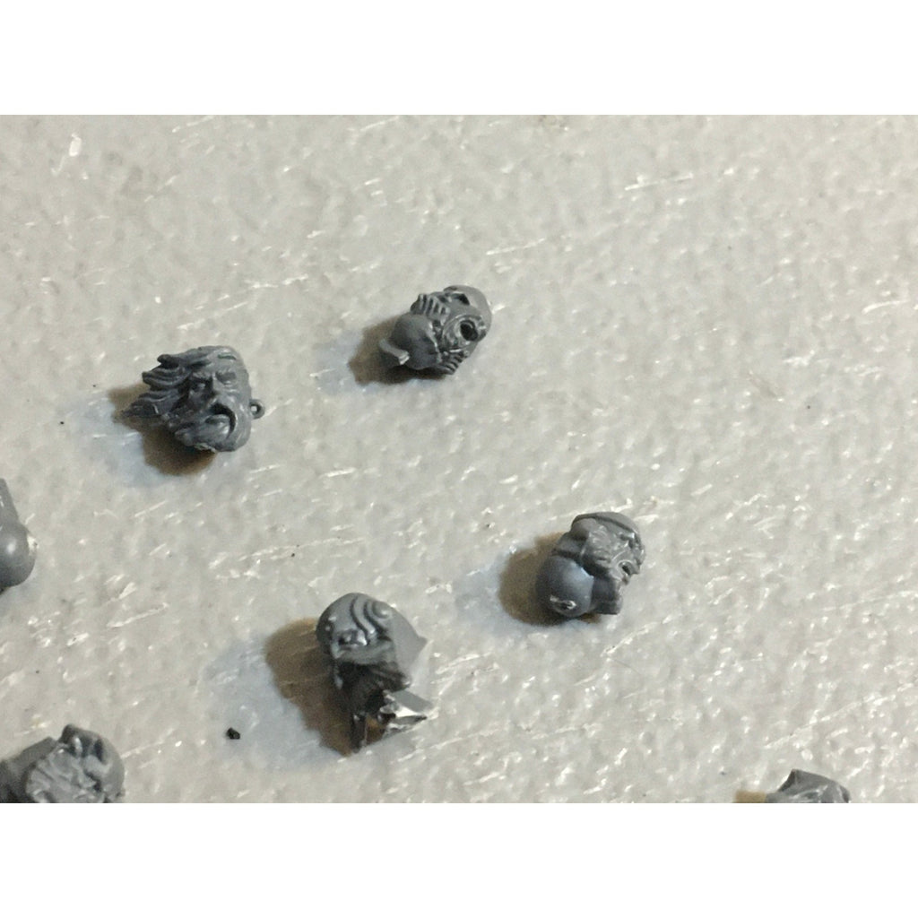 A31433 WARHAMMER 40K SPACE MARINES WOLVES BITS LOT HEADS GREY BLOOD GW