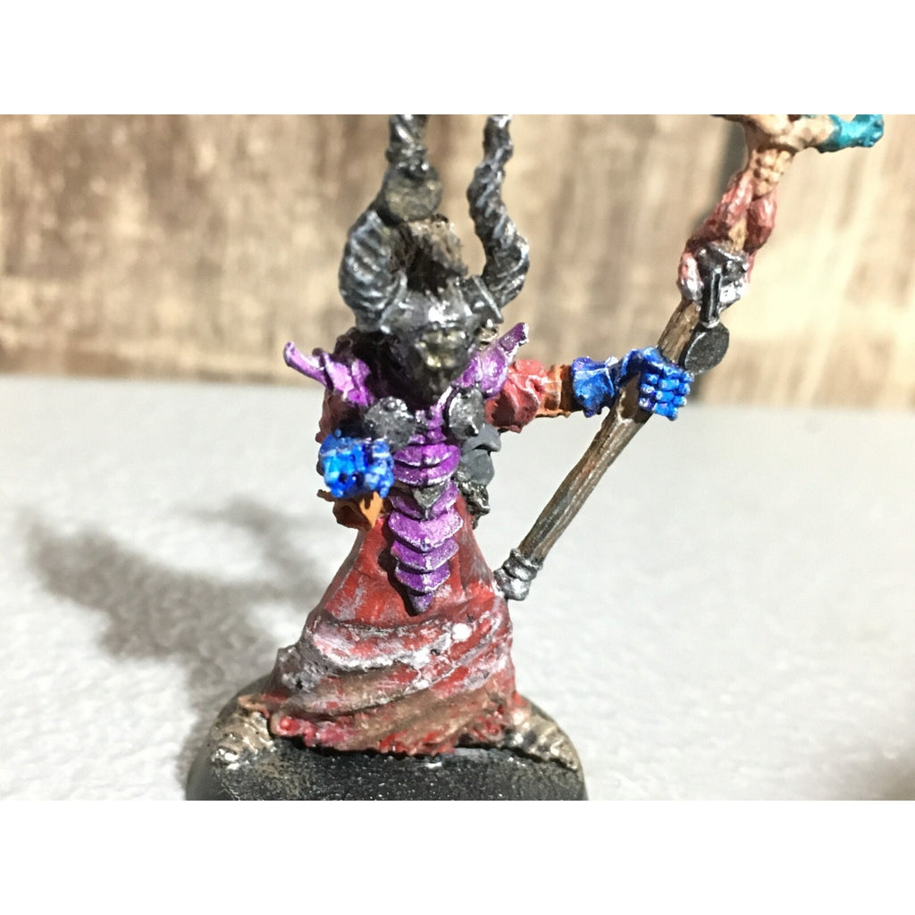 A19734 WARHAMMER FANTASY CHAOS MORTALS SORCERER CH5 SLAGROTH VILE STAFF METAL