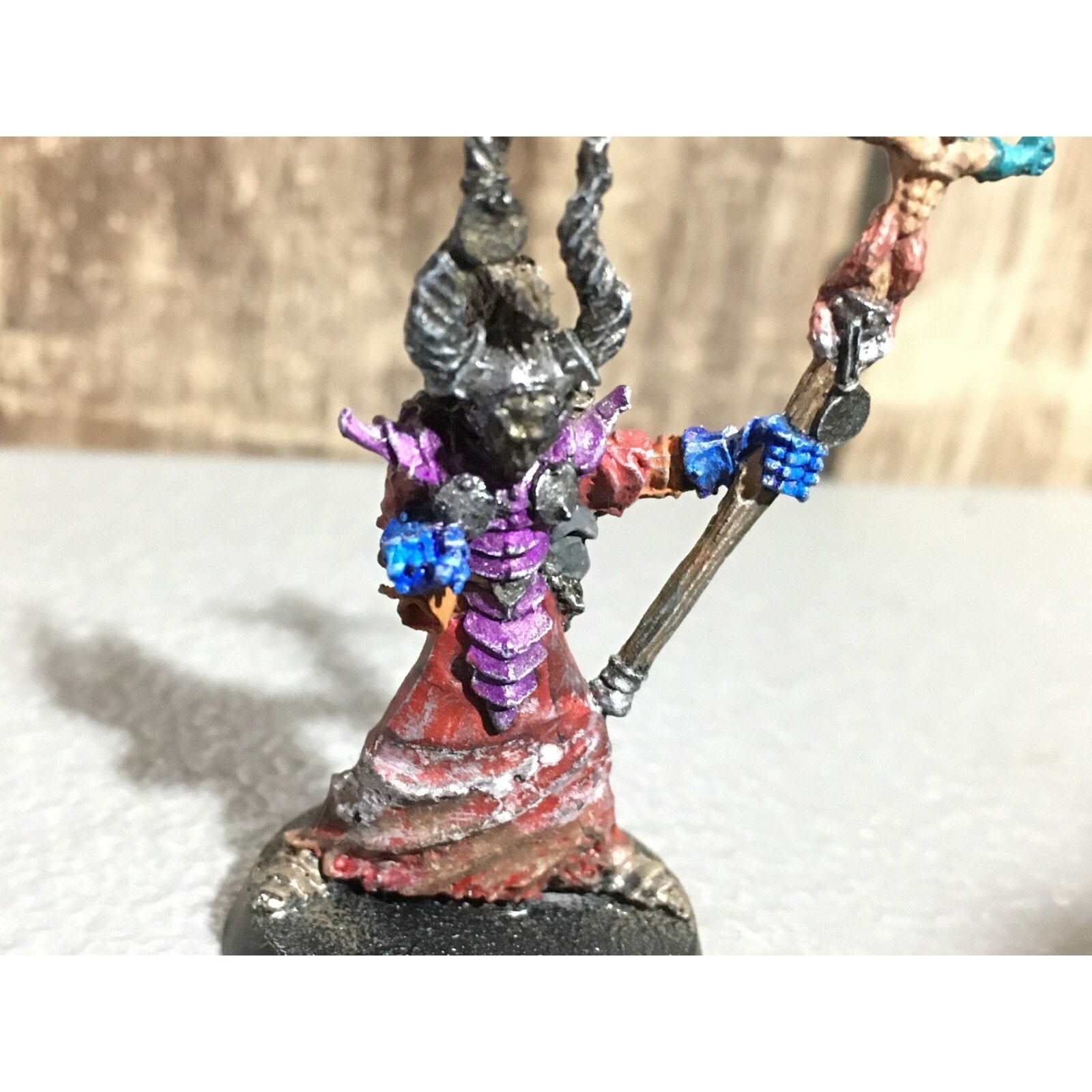 A19734 WARHAMMER FANTASY CHAOS MORTALS SORCERER CH5 SLAGROTH VILE STAFF METAL