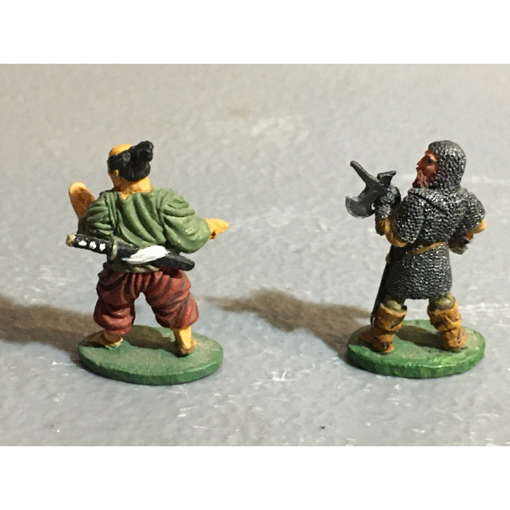 A10154 RAL PARTHA METAL OOP PAINTED MEN AT ARMS W AXE & SAMURAI