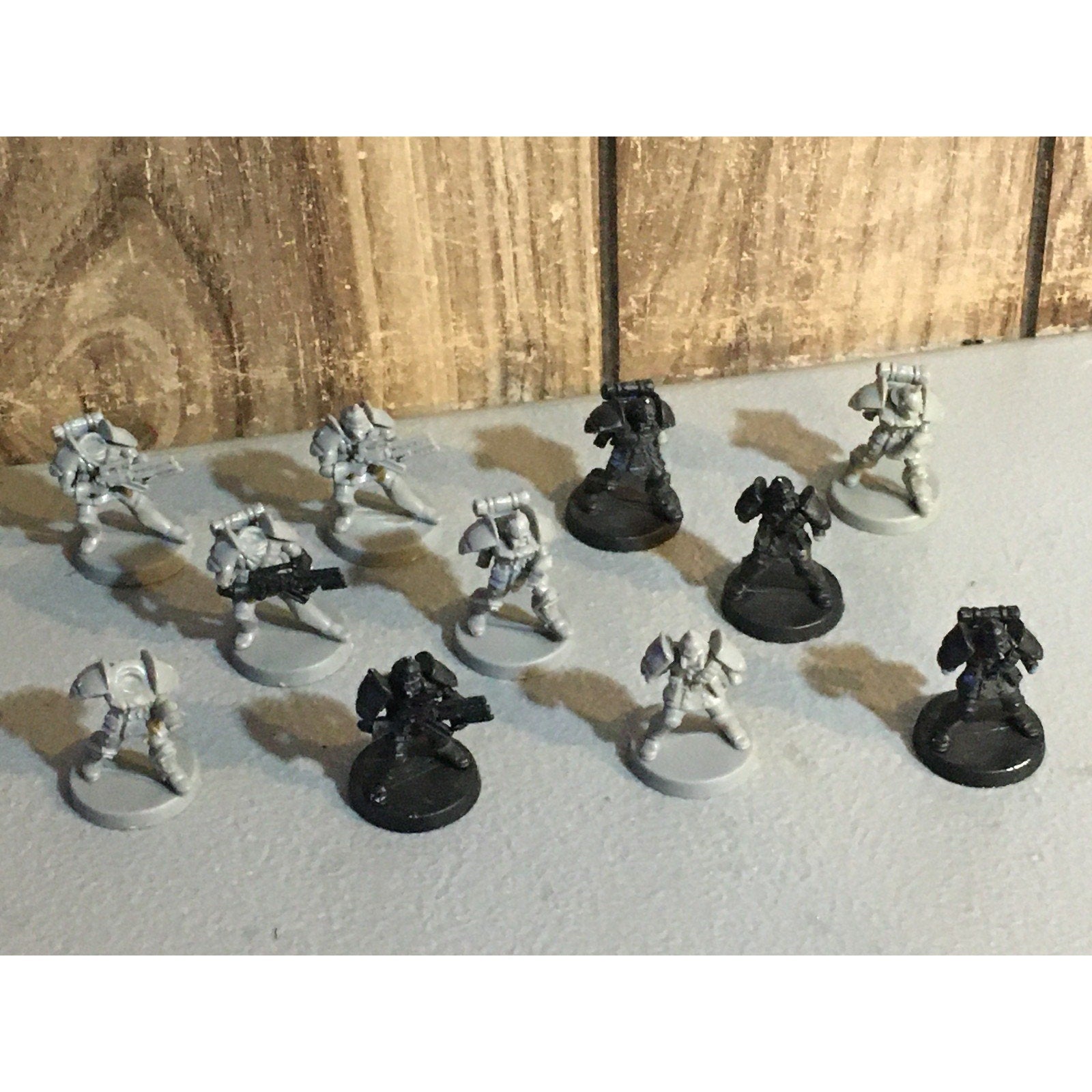 A30065 UNKNOWN TABLE TOP SCI-FI POWER ARMOR SOLDIERS 11 PK INCOMPLETE WAR GAMES