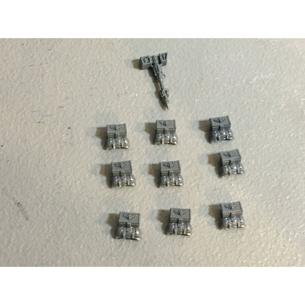 A29399 WARHAMMER 40K SPACE MARINES DARK ANGELS RAVENWING BIKE SADDLEBAG BITS LOT