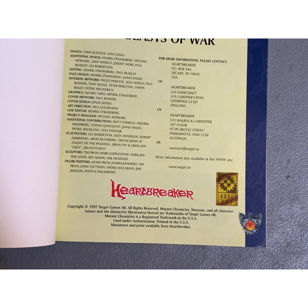 A31650 WARZONE MUTANT CHRON HHG ARMY BOOK PLAYED COMPENDIUM VOL. 2 BEASTS OF WAR