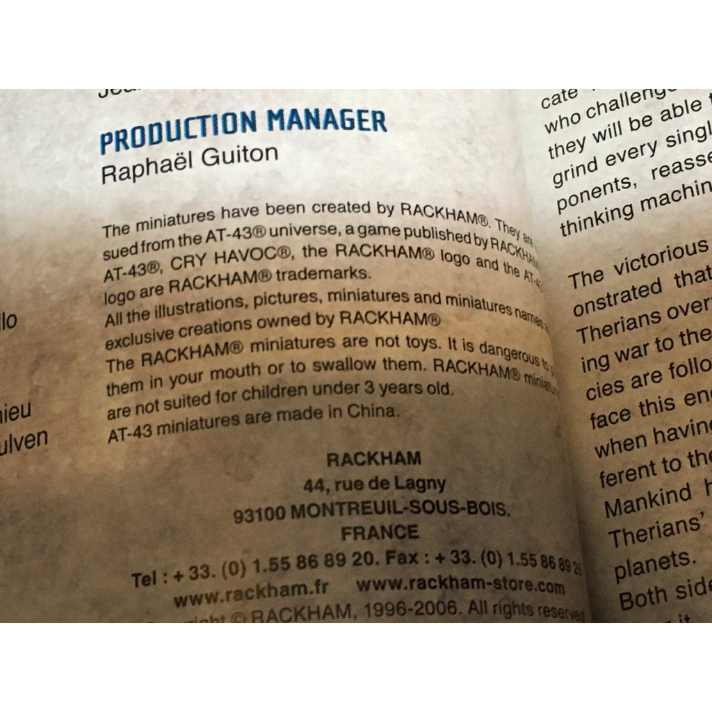 A24212 RACKHAM AT-43 OPERATION DAMOCLES INITIATION SET BOOK & PLAYMAT