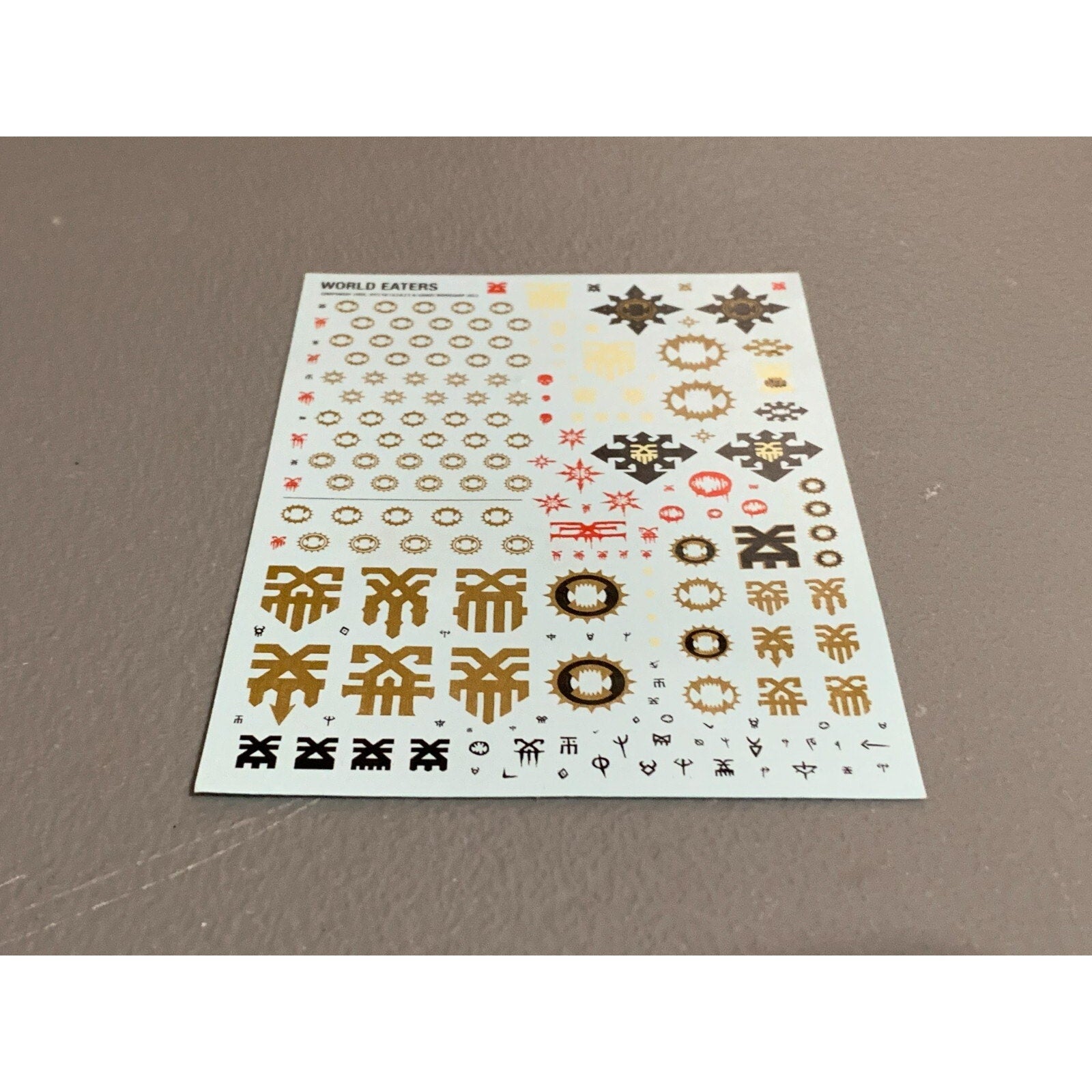 BAGE WARHAMMER 40K TRANSFERS TRANSFER WORLD EATERS SHEET