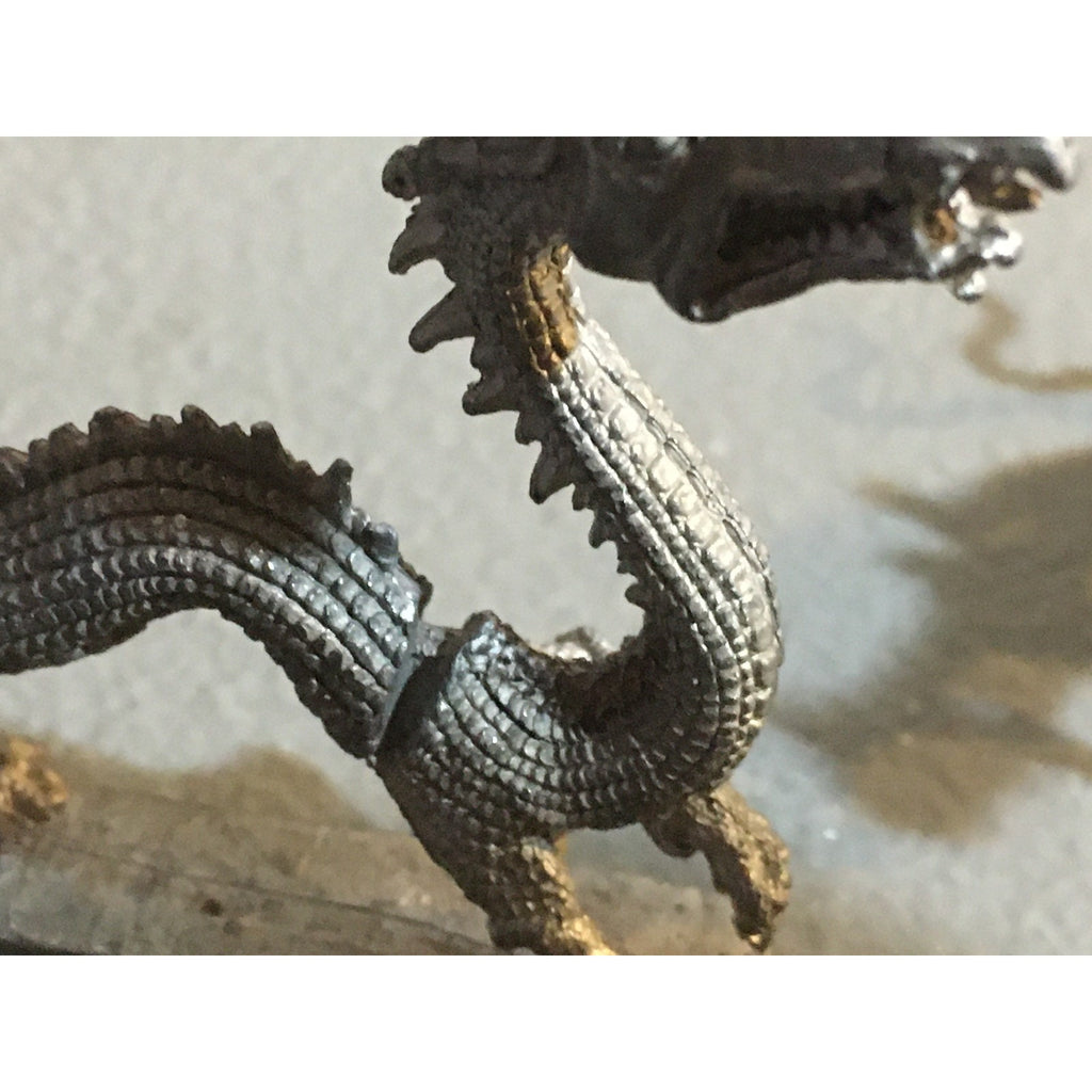 A34030 UNKNOWN METAL MINIATURES DRAGON & RIDING LIZARD TABLETOP RPG