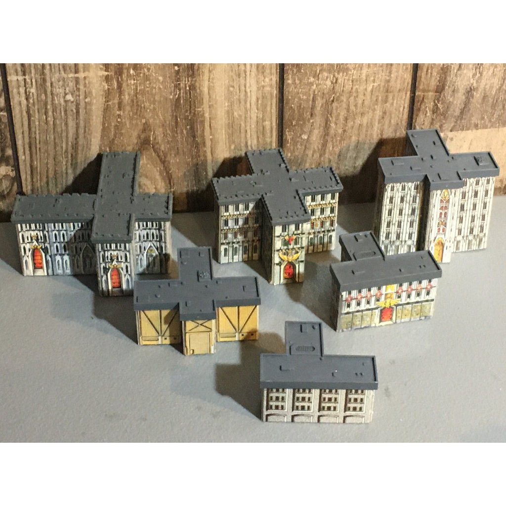 A31674 WARHAMMER EPIC 40K TERRAIN BUILDINGS PLASTIC & CARDSTOCK 6 PK