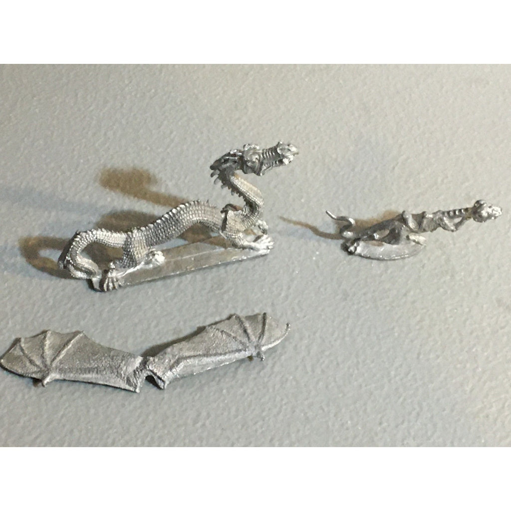 A34030 UNKNOWN METAL MINIATURES DRAGON & RIDING LIZARD TABLETOP RPG
