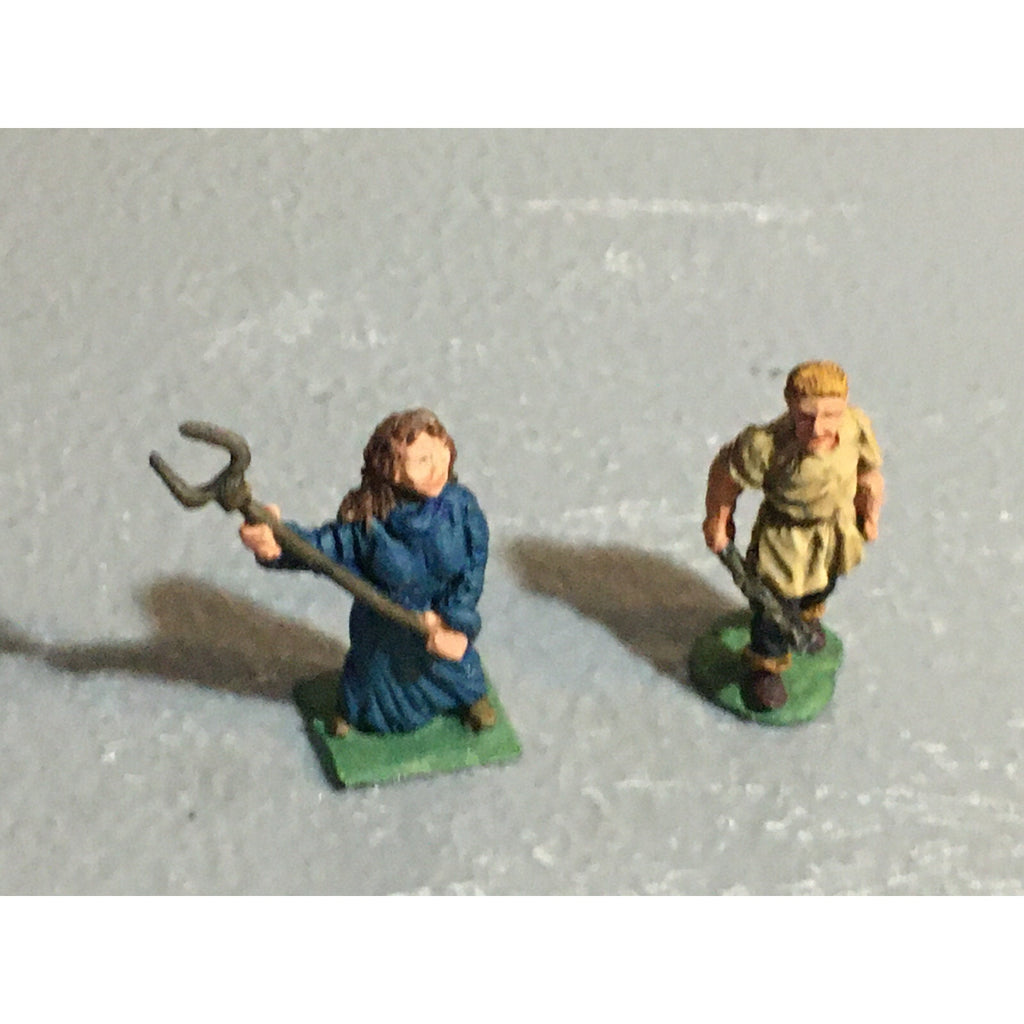 A10176 CITADEL PRE SLOTTA METAL RARE OOP HUMAN FARMERS PEASANTS 2 PK PAINTED