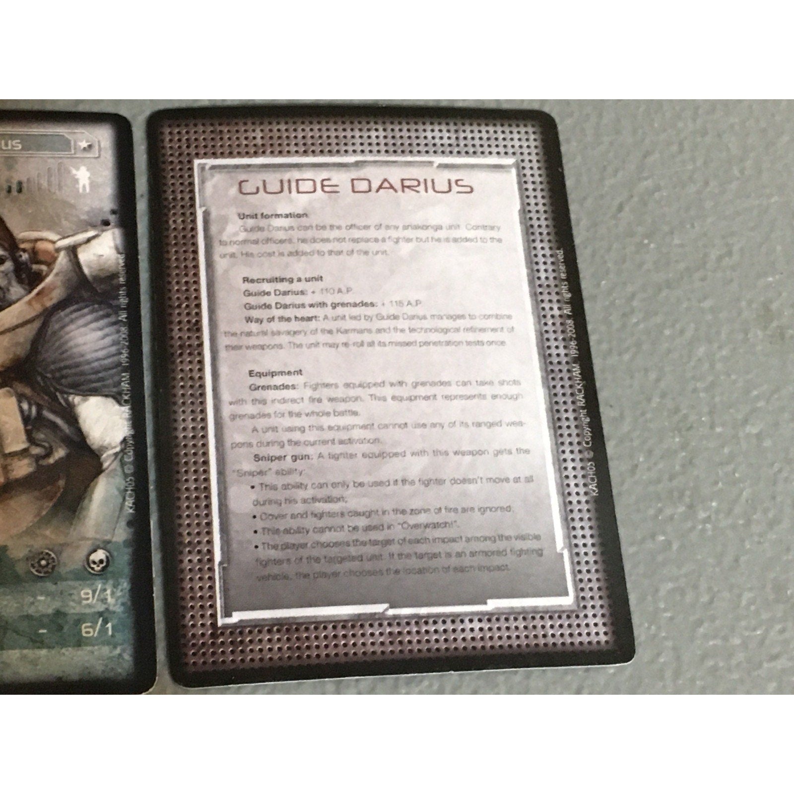 A31152 RACKHAM AT-43 KARMANS HERO GUIDE DARIUS LOOSE MINI W CARDS