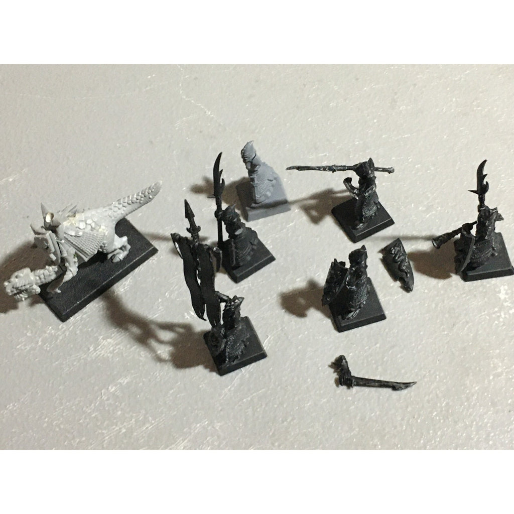 A22066 WARHAMMER FANTASY DARK ELVES INCOMPLETE SPEARMEN & COLD ONE GW