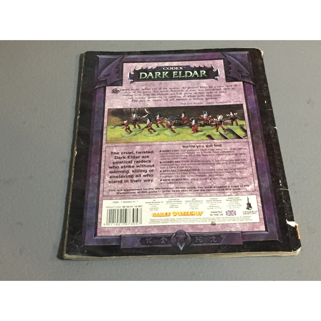 BOOK GAMES WORKSHOP WARHAMMER 40K CODEX DARK ELDAR 3RD ED SB USED