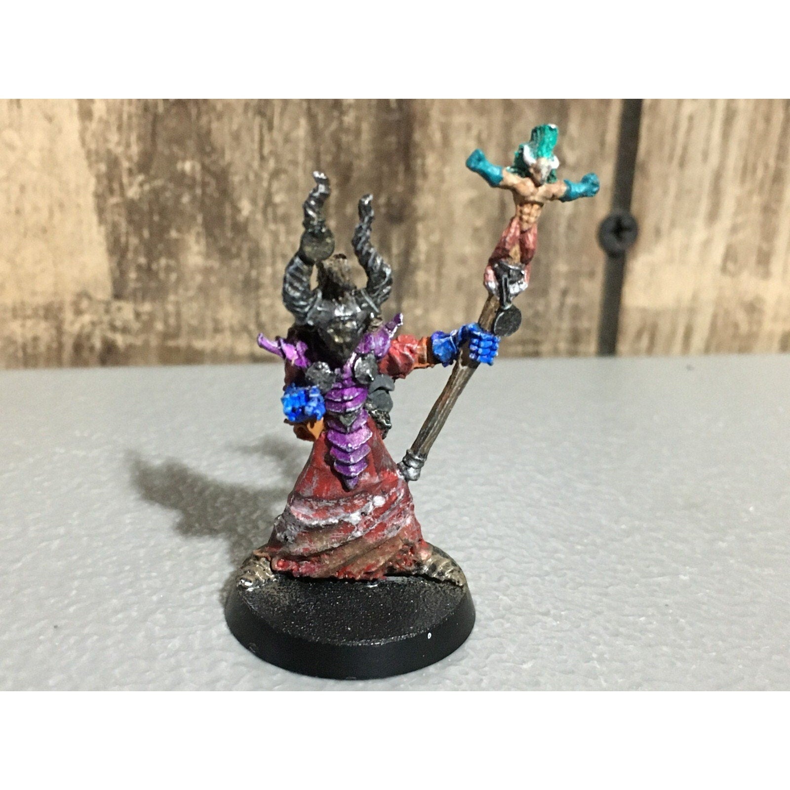 A19734 WARHAMMER FANTASY CHAOS MORTALS SORCERER CH5 SLAGROTH VILE STAFF METAL