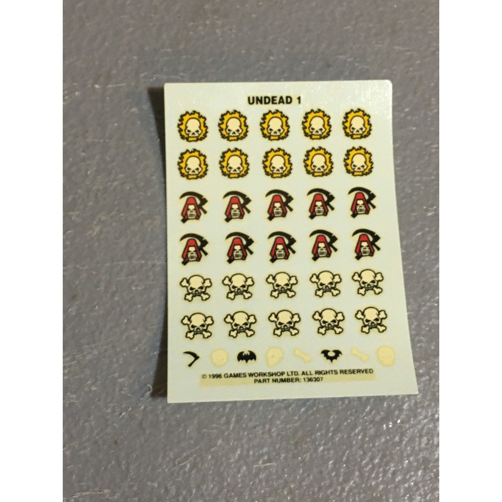 BAGG TRANSFERS TRANSFER WARHAMMER FANTASY UNDEAD DECAL SHEET #1 GW