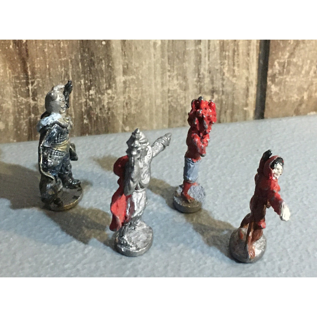 A32862 TSR METAL MINIATURES UNKNOWN HUMAN 4 PK KNIGHT NINJA WARRIOR