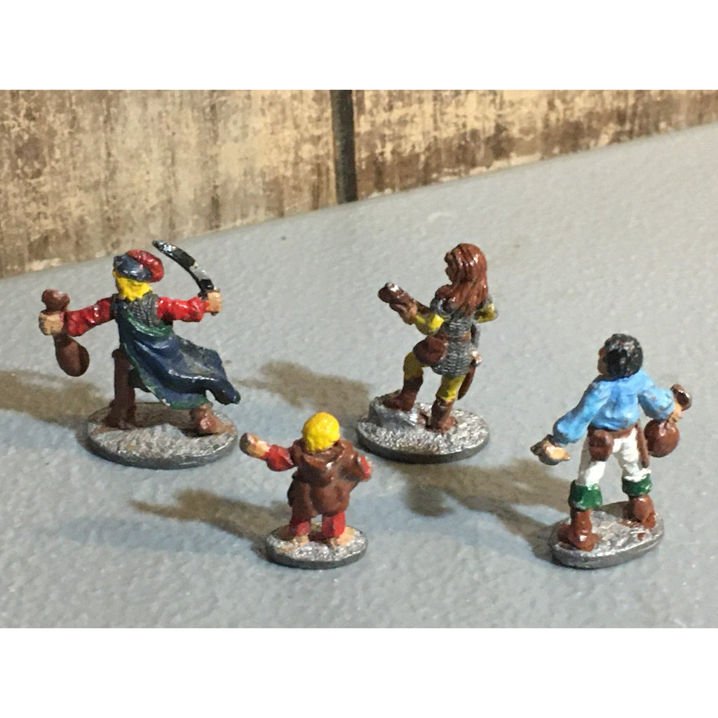 A32863 TSR METAL MINIATURES UNKNOWN HUMAN 4 PK BARD PIRATE HOBBIT