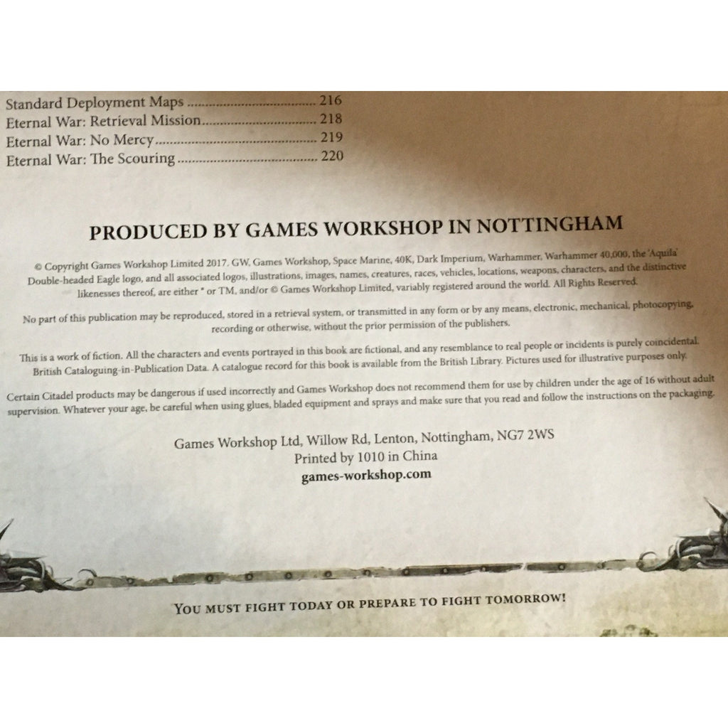 BOOK GAMES WORKSHOP WARHAMMER 40K GRIM DARKNESS RULEBOOK 8TH ED HB USED