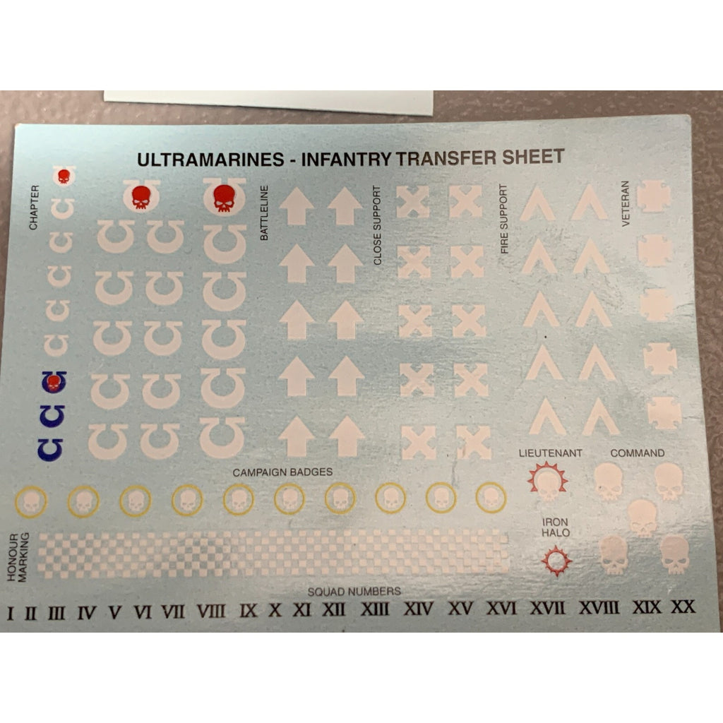 BAGF TRANSFERS ULTRAMARINES TRANSFER SHEET 2 PACK WARHAMMER 40K