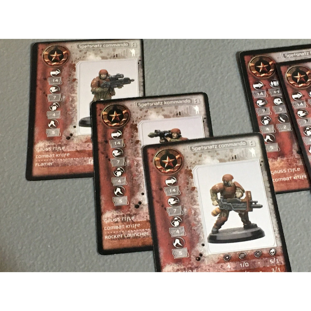 A32047 RACKHAM AT-43 RED BLOK MINI SPETSNATZ KOMMANDOS 8 PK W CARD MISS 1 HEAD