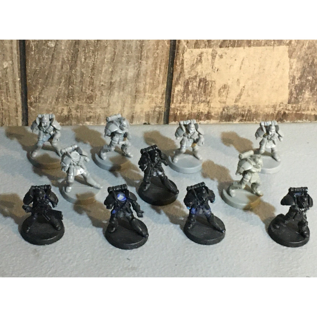 A30066 UNKNOWN TABLE TOP SCI-FI POWER ARMOR SOLDIERS 11 PK INCOMPLETE WAR GAMES
