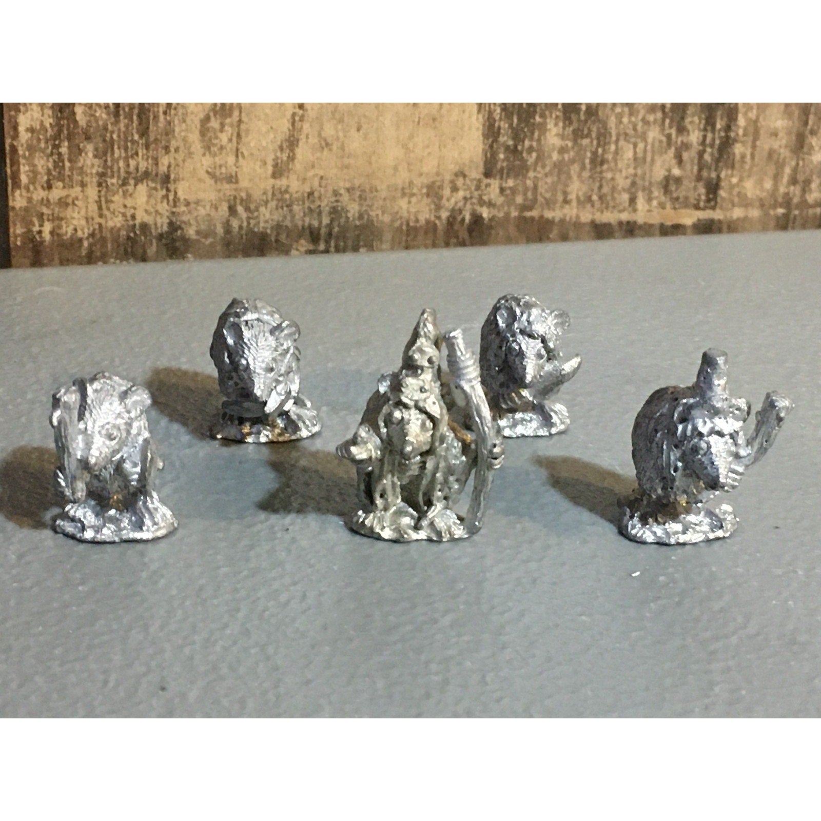A32864 UNKNOWN METAL MINIATURES RATMEN 5 PK WARRIOR MAGE TABLETOP RPG