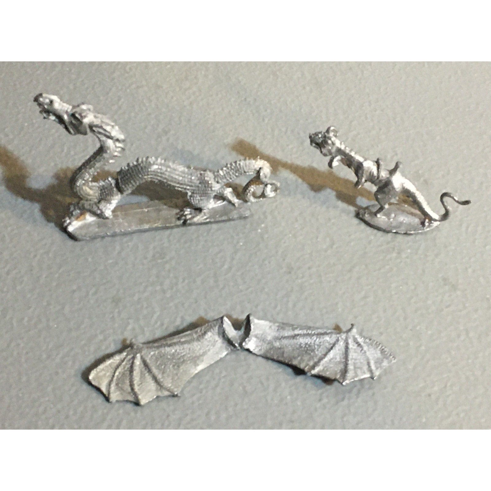 A34030 UNKNOWN METAL MINIATURES DRAGON & RIDING LIZARD TABLETOP RPG
