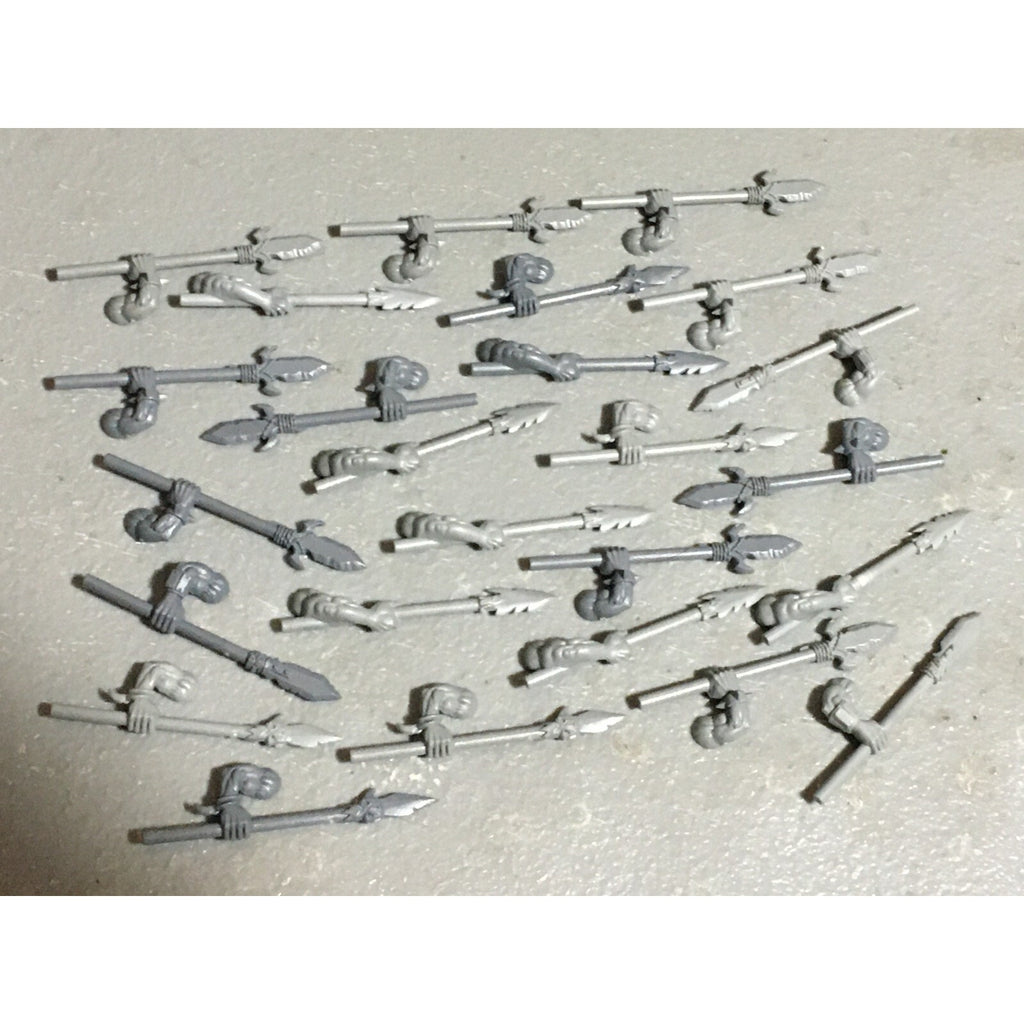 A22609 WARHAMMER FANTASY ORCS & GOBLINS BITS LOT ORC BOYZ SPEARS GAMES WORKSHOP