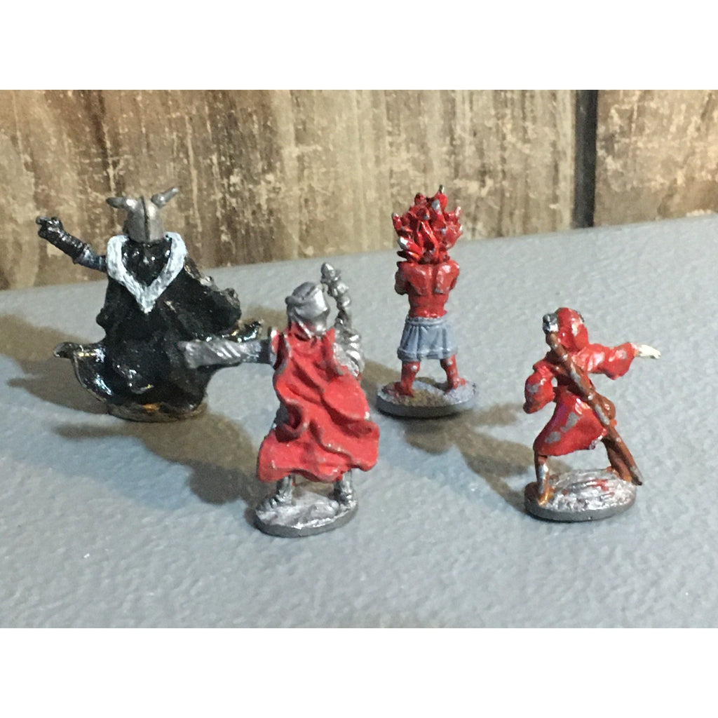 A32862 TSR METAL MINIATURES UNKNOWN HUMAN 4 PK KNIGHT NINJA WARRIOR