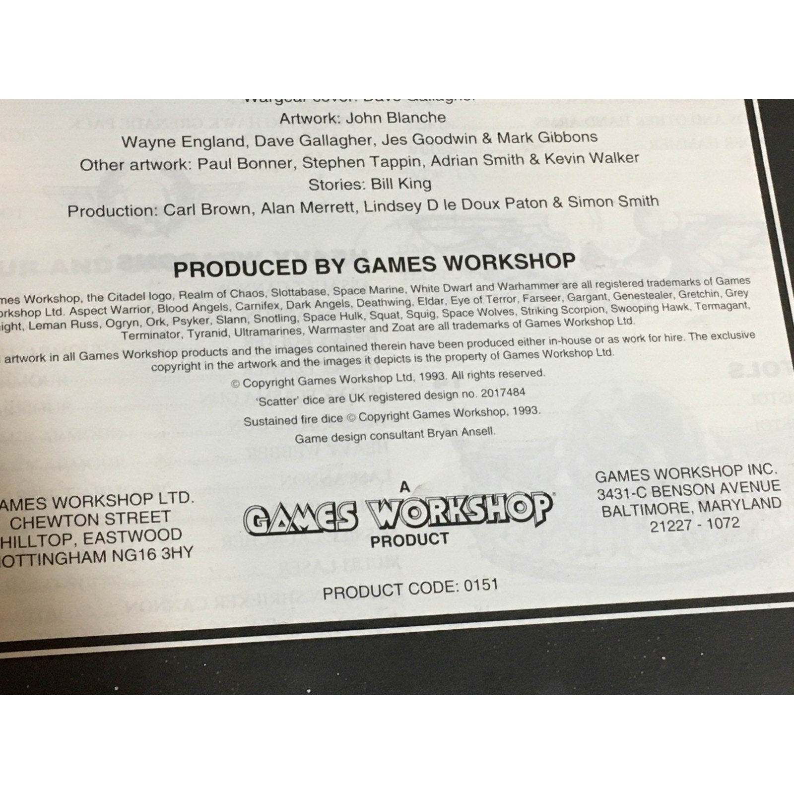BOOK GAMES WORKSHOP WARHAMMER 40K 1993 WARGEAR 2ND ED SUPPLEMENT SB USED