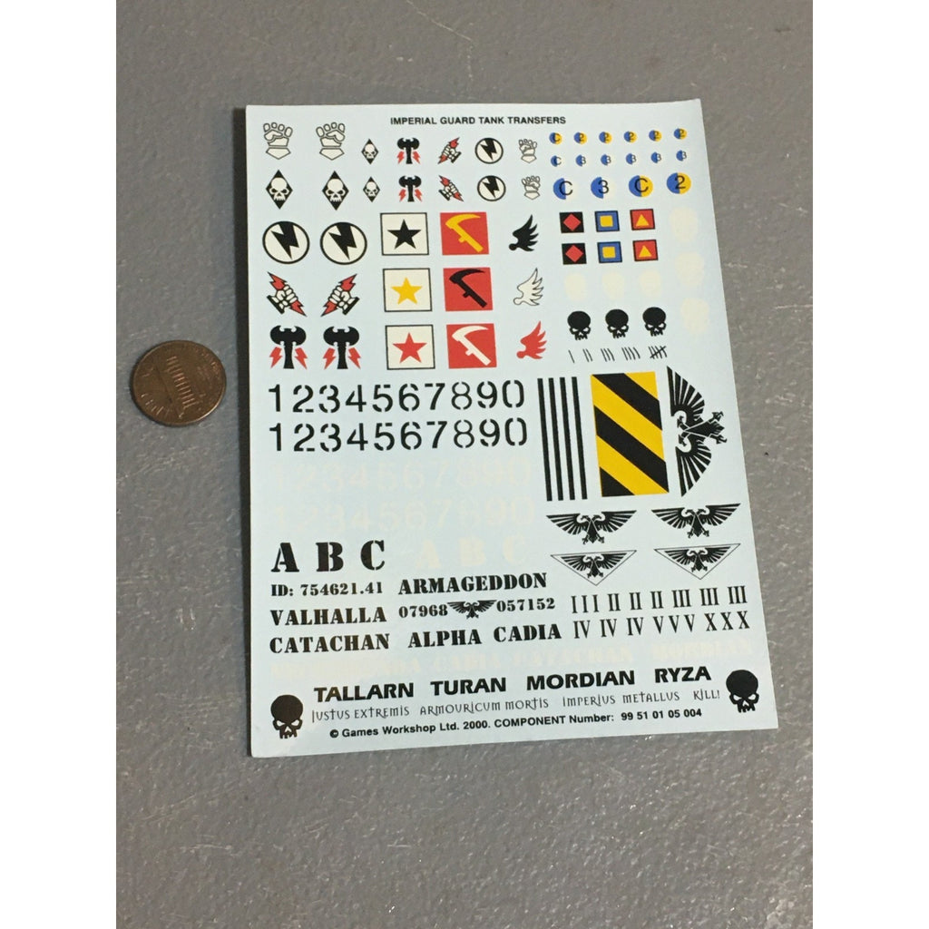 BAGG TRANSFERS TRANSFER WARHAMMER 40K IMPERIAL GUARD IG ASTRA TANK SHEET