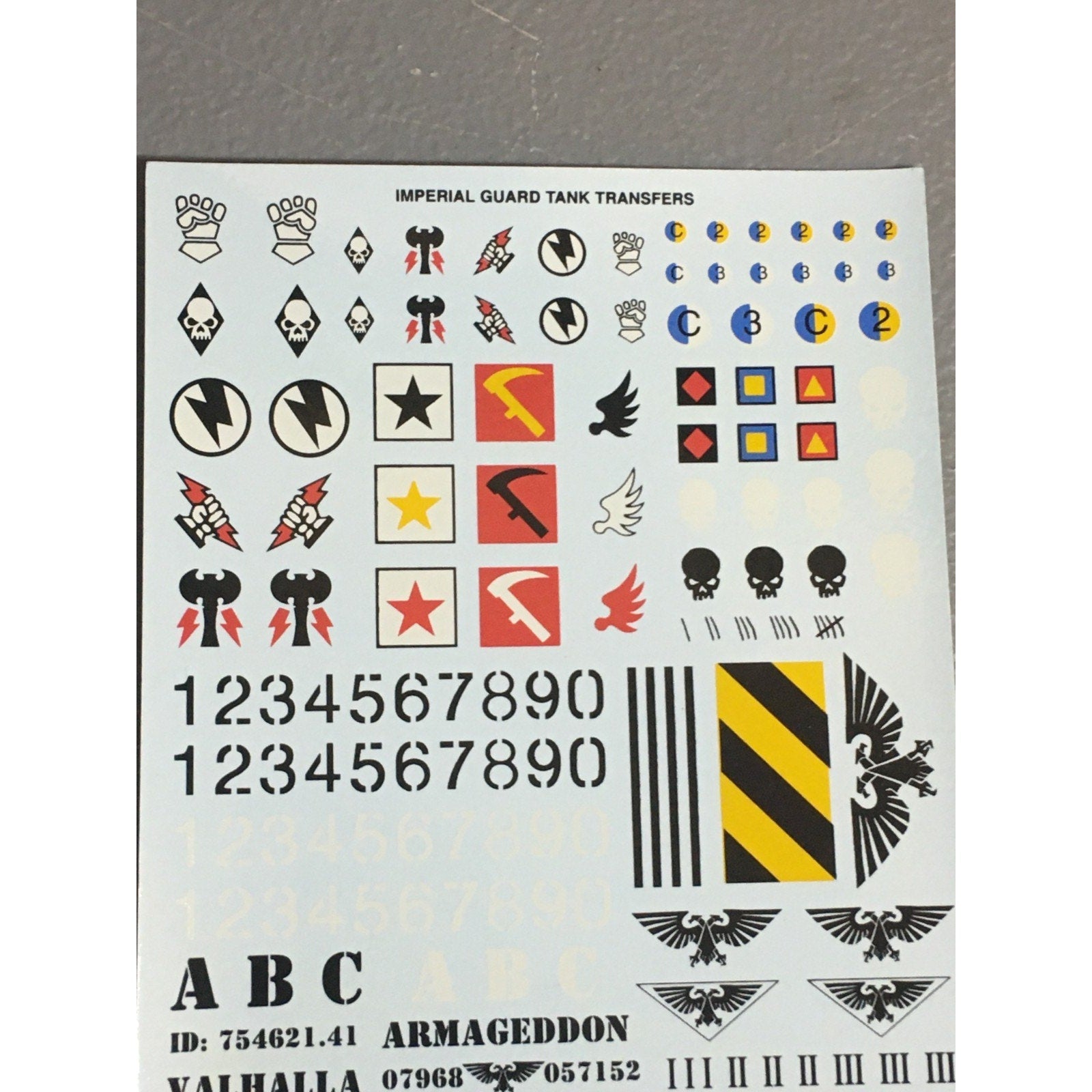 BAGG TRANSFERS TRANSFER WARHAMMER 40K IMPERIAL GUARD IG ASTRA TANK SHEET