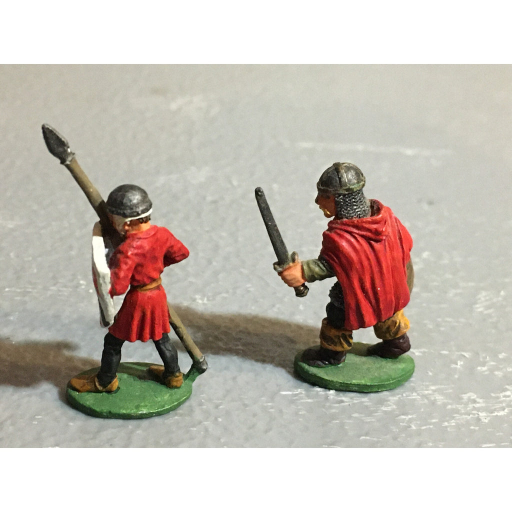 A10155 RAL PARTHA METAL OOP PAINTED MEN AT ARMS W SPEAR / SWORD & SHIELD