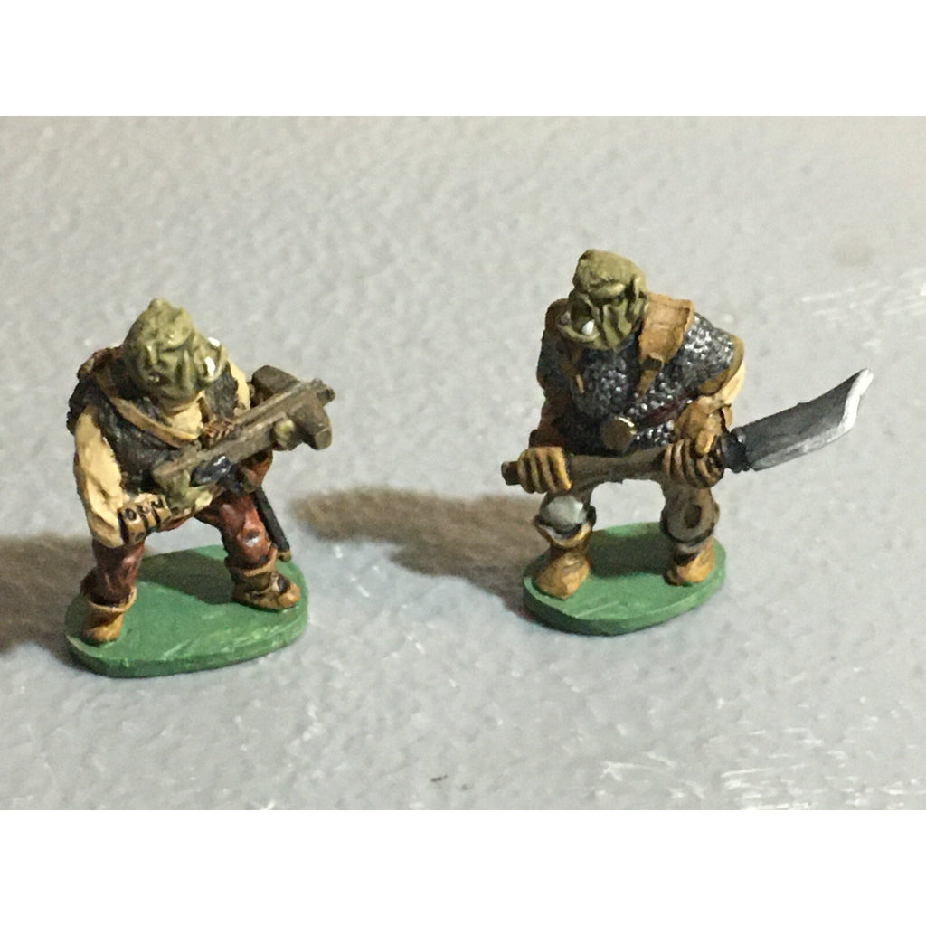 A10090 CITADEL PRE SLOTTA METAL RARE OOP ORC WARRIORS 2 PK WARHAMMER PAINTED