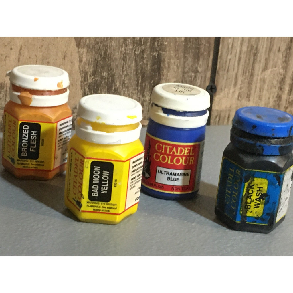 A33425 CITADEL COLOURS USED PAINT POTS 4 PK OOP GAMES WORKSHOP