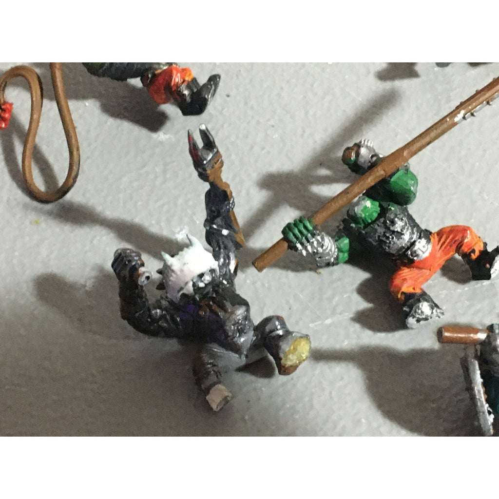 A22142 WARHAMMER FANTASY ORCS & GOBLINS BOAR CHARIOT CREW LOT SOME INCOMPLETE GW