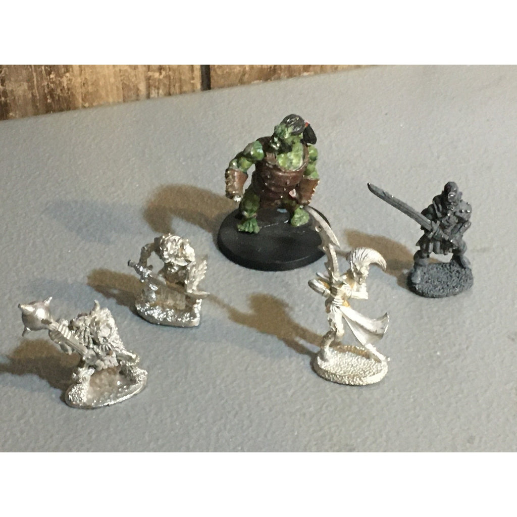 A34034 UNKNOWN METAL MINIATURES FANTASY MIXED LOT ORC ELF WARRIOR TABLETOP RPG