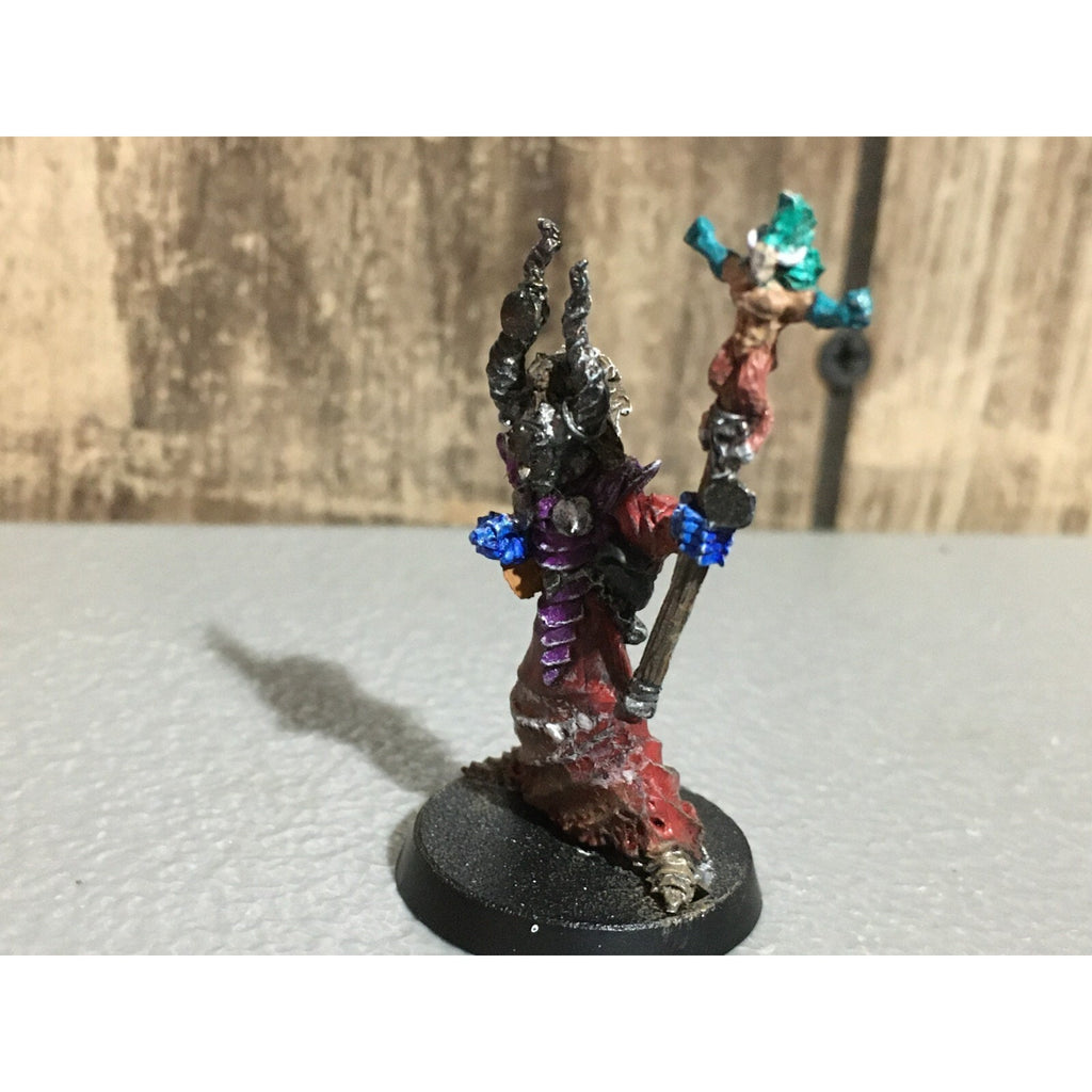 A19734 WARHAMMER FANTASY CHAOS MORTALS SORCERER CH5 SLAGROTH VILE STAFF METAL