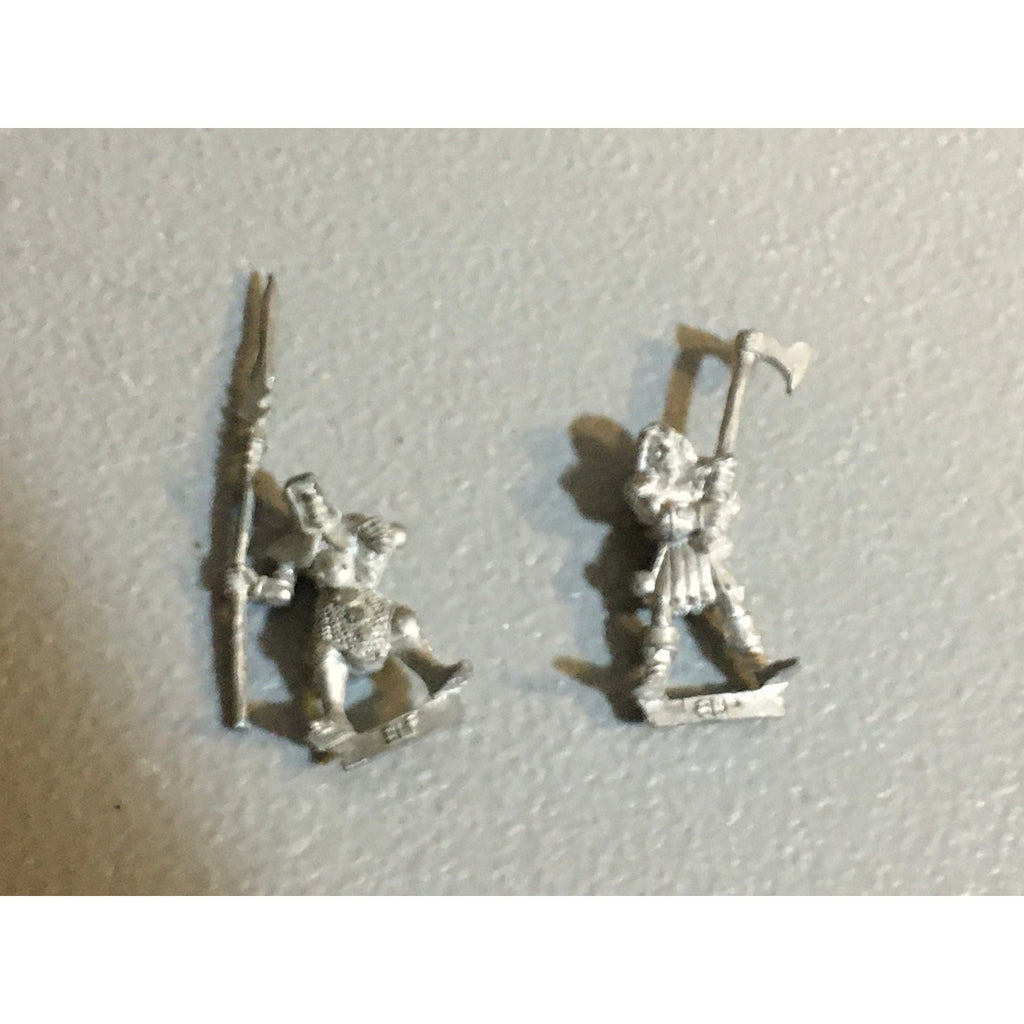 A33781 WARHAMMER CITADEL FANTASY WOOD ELVES METAL 1987 2 PK AXE SPEAR GW