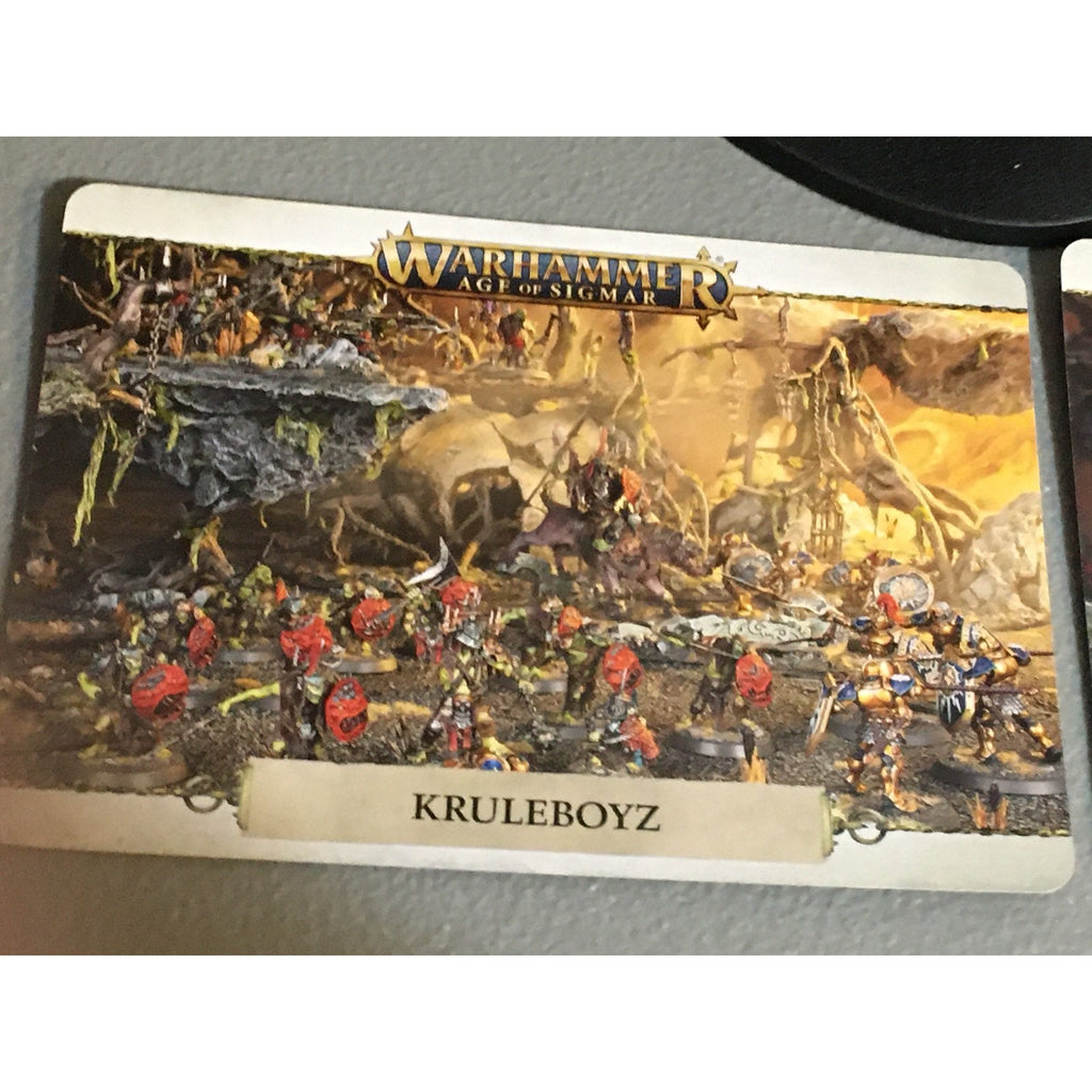 SA34023 WARHAMMER AOS SIGMAR ORRUK WARCLANS KRULEBOYZ KILLABOSS ON GNASHTOOF