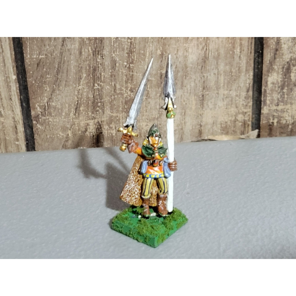 A18765 WARHAMMER FANTASY MARAUDER METAL WOOD ELVES WARRIOR CHAMPION SWORD SPEAR